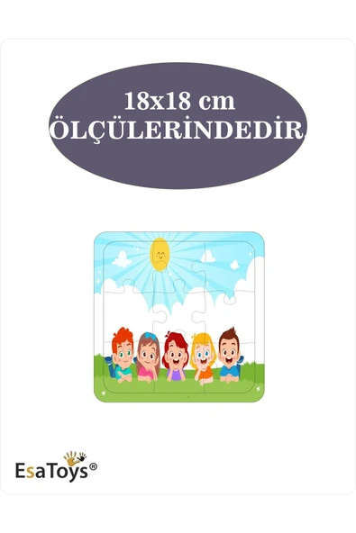 EsaKids Ahşap Çocuk Puzzle 9 Parça 20 x 30 - Resim 3