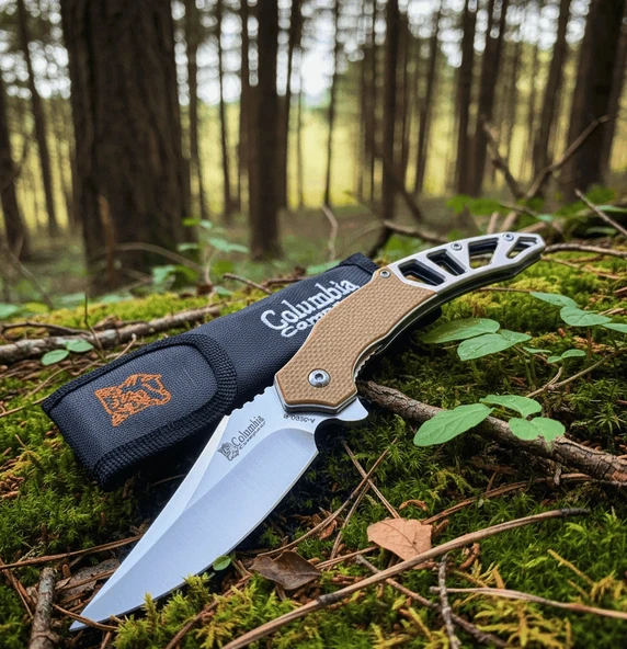 Knivox Columbia Company A3390-B Fixed Blade Brown Auto Kamp Çakısı ürün görseli 1