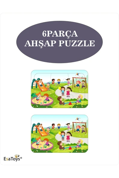 EsaKids Ahşap Çocuk Puzzle 6 Parça 20 x 30 ürün görseli 1