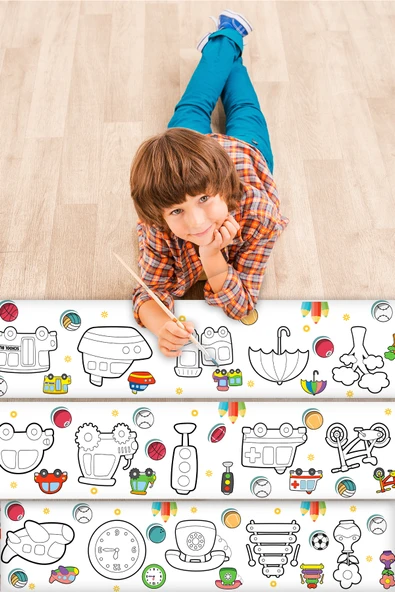 EsaKids Bebek Ve Çocuk Için Örnek Resimli 3,75 Metre Rulo Boyama Kağıdı 30 x 375 ürün görseli 1