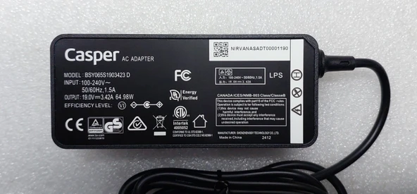 Casper S200 Adaptör 19V 3.42A 65W ORJİNAL - Resim 3