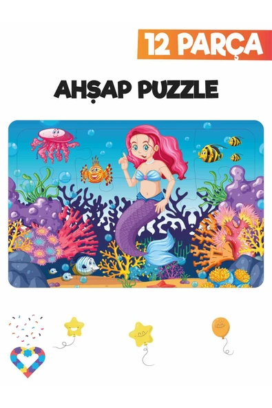 EsaKids Ahşap Çocuk Puzzle 12 Parça 20 x 30 ürün görseli 1