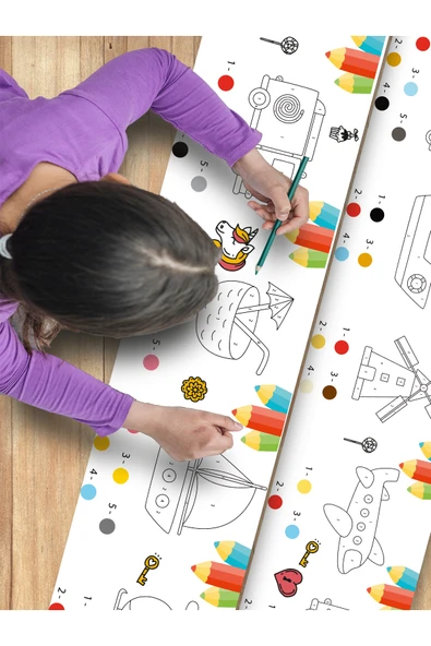 EsaKids Hayvanlar Temalı Bebek Ve Çocuk Için Örnek Resimli 3,75 Metre Rulo Boyama Kağıdıı 30 x 375 ürün görseli 1