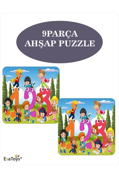 EsaKids Ahşap Çocuk Puzzle 9 Parça 20 x 30 - Resim 3