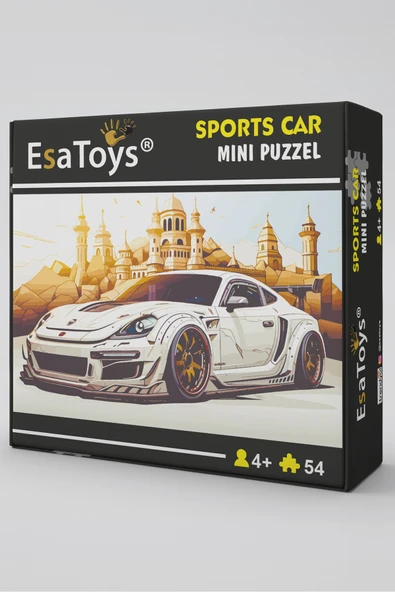 EsaKids Ahşap Spor Car Mini Puzzle | 4 Yaş 54 Parça 18 x 27 ürün görseli 1