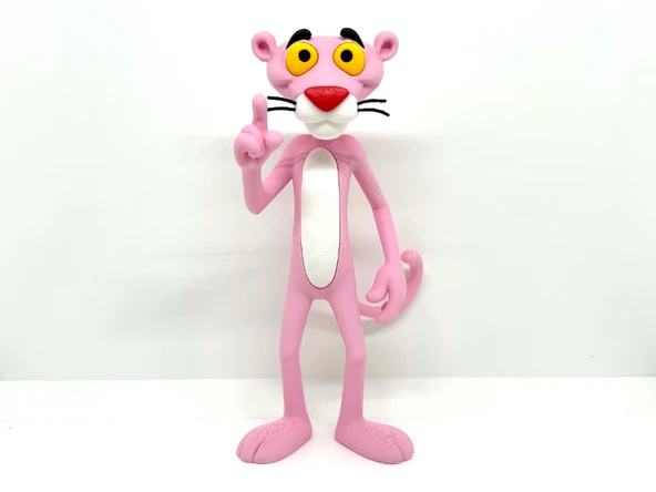 Pembe Panter Dekoratif Figür - 3D Yazıcı Tasarım Karakter Biblo - Nostaljik Hediye ürün görseli 1