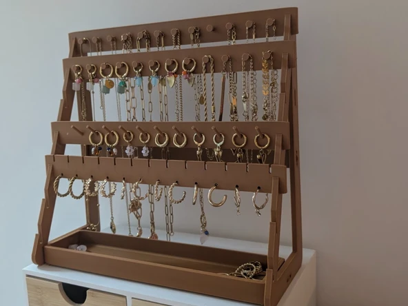 Büyük Boy Takı Düzenleyici Stand - Çok Amaçlı Küpe, Kolye ve Bileklik Askısı Takı Organizer ürün görseli 1