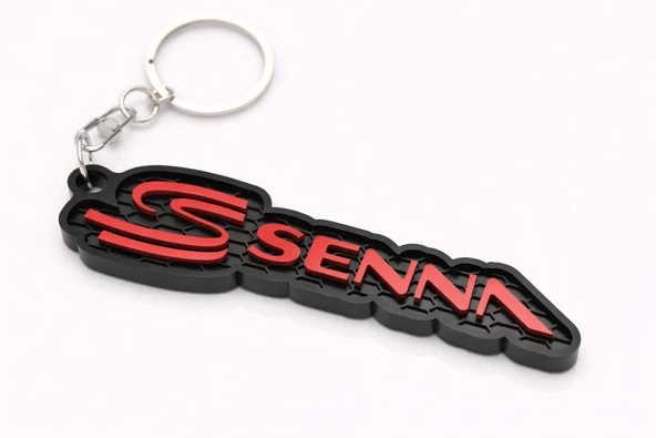 Senna Tasarım 3D Baskı Anahtarlık – Kırmızı Detaylı Sportif Petek Desenli Araba Anahtarlığı ürün görseli 1