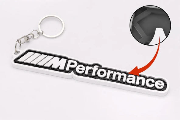 M Performance Logolu 3D Baskı Anahtarlık – Sportif Tasarım Petek Desenli Araba Anahtarlığı ürün görseli 1