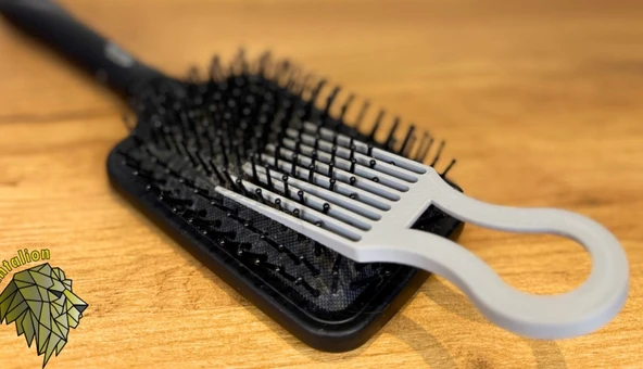 Ergonomik Saplı Saç Fırçası Temizleme Aparatı – 3D Tasarım ürün görseli 1