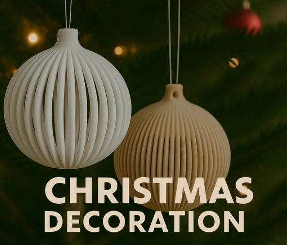 Modern Dikey Hatlı Yılbaşı Ağacı Süs Seti - 3D Tasarım Minimalist Noel Dekorasyonu & Estetik Çam Ağacı Askı Objeleri ürün görseli 1