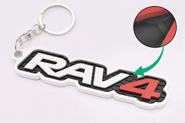 Toyota RAV4 Uyumlu 3D Baskı Anahtarlık – Kırmızı Detaylı Petek Desenli Özel Tasarım Araba Anahtarlığı ürün görseli 1
