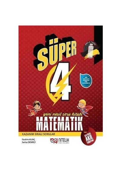 Nitelik Yayınları 4. Sınıf Yeni Nesil Süper Matematik Soru Kitabı Yeni ürün görseli 1