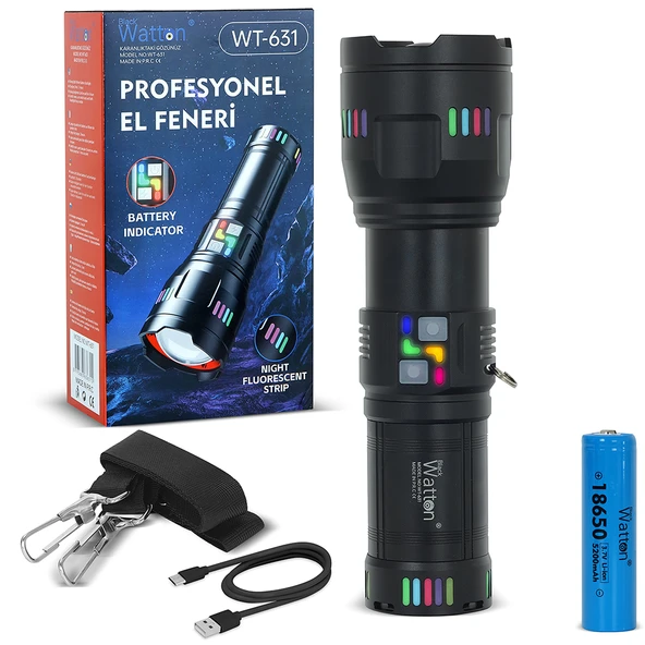 30000 Lümen Profesyonel El Feneri Yüksek Performanslı Güçlü LED Aydınlatma WT-631 ürün görseli 1