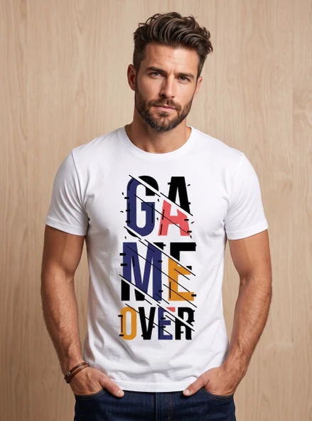 Game Over ütü ile uygulanabilen DTF tekstil baskı ürün görseli 1