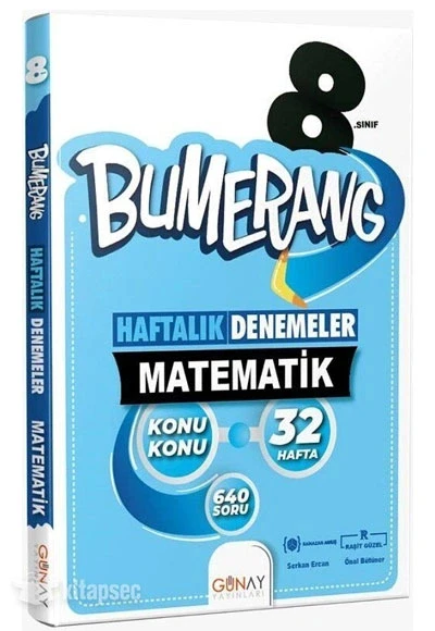 Günay 8.Sınıf Matematik 32 Haftalık Denemeler Bumerang ürün görseli 1