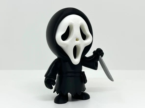 Scream Ghostface Figürü - 3D Yazıcı Tasarım Korku Filmi Biblosu - Bıçaklı Çığlık Maskesi Karakteri ürün görseli 1