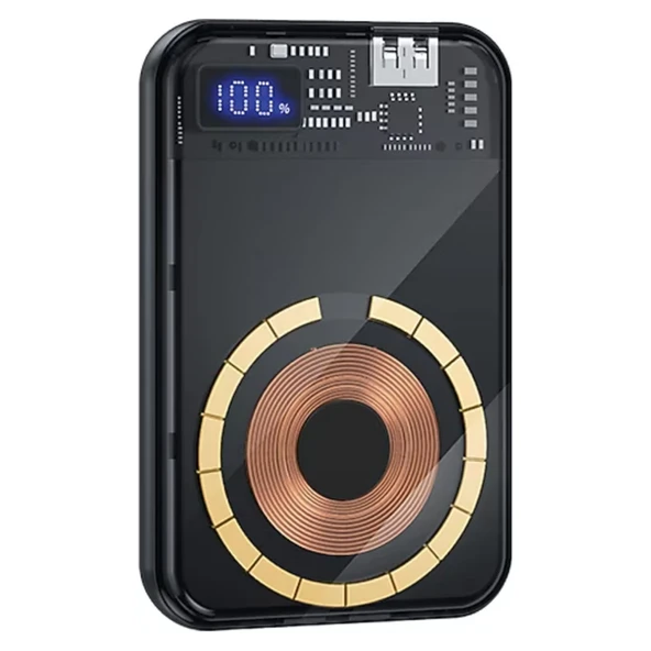 Dexim S5 10.000mAh, Şeffaf Magsafe Dijital Göstergeli ürün görseli 1