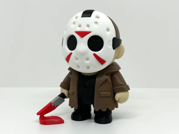 Jason Voorhees Figürü - 3D Yazıcı Tasarım Friday the 13th Biblosu - Kanlı Palalı Jason Heykelcik ürün görseli 1