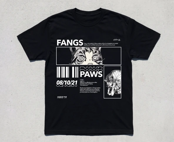 Fangs Paws ütü ile uygulanabilinen DTF tekstil baskı - Resim 2