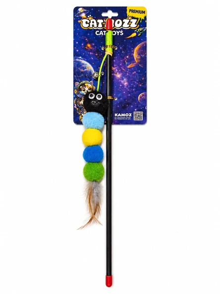 Catmozz Premium Ponpon Tırtıl Olta 45 Cm ürün görseli 1