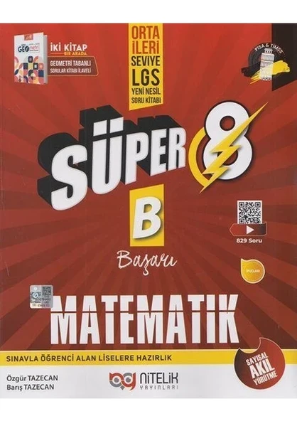 Nitelik Yayınları 8. Sınıf Süper Matematik Soru Kitabı Yeni Nesil ( B ) ürün görseli 1
