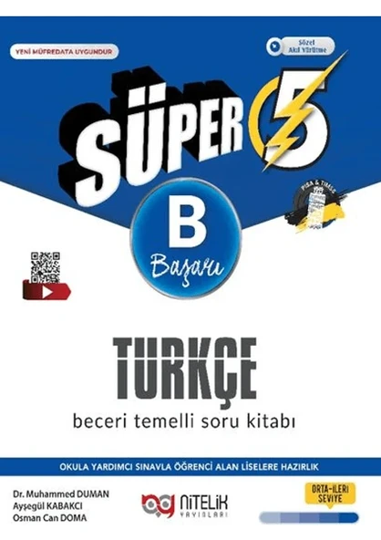 Nitelik Yayınları 5. Sınıf (B) Süper Türkçe Soru Kitabı Beceri Temelli ürün görseli 1