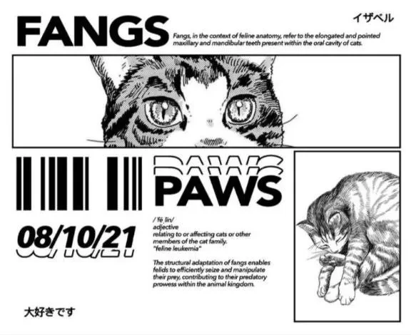 Fangs Paws ütü ile uygulanabilinen DTF tekstil baskı - Resim 3