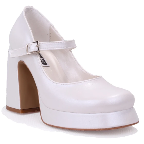 Dagoster DZA07-337565 Sedef 10 cm Kalın Topuklu Platform Kadın Ayakkabı ürün görseli 1