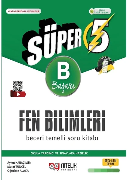 Nitelik Yayınları 5. Sınıf (B) Süper Fen Bilimleri Soru Kitabı Beceri Temelli ürün görseli 1