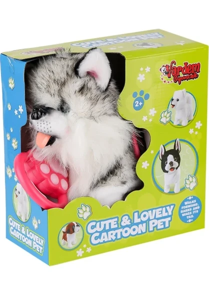 PR66302-26T Yürüyen Tasmalı Peluş Yürüyen Husky ürün görseli 1