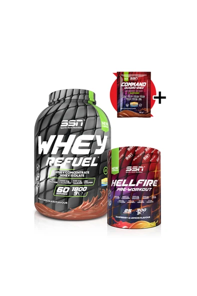 SSN Sports Style Nutrition Refuel Kombinasyonu 3 ( Ssn Whey Refuel Çikolata Ssn Hellfire Preworkout 300gr ) ürün görseli 1