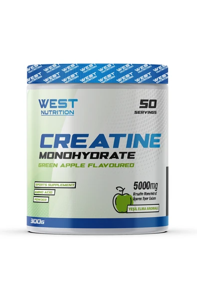 West Nutrition Kreatin Monohidrat 300 gr 50 Servis Yeşil Elma ürün görseli 1