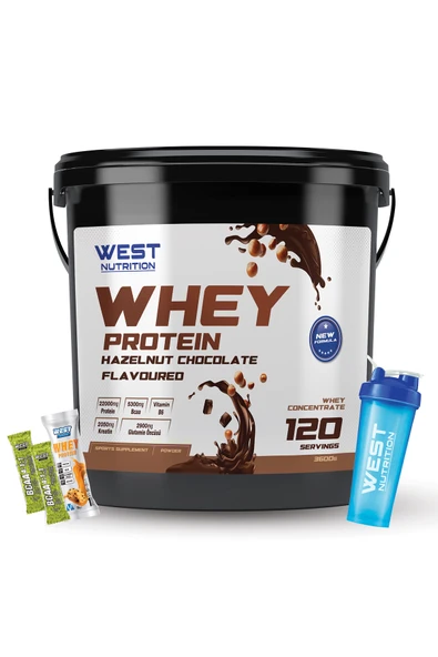 West Nutrition Whey Protein Tozu 3600 gr 120 Servis Fındık&çikolata ürün görseli 1