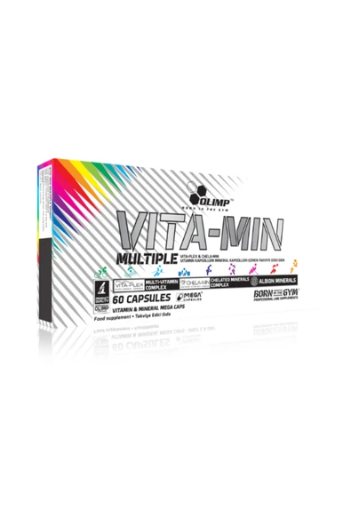Olimp Vita-min Multiple Sport 60 Kapsül A B1 B2 B12 B3 B5 B6 Biotin Bakır Çinko Demir Iyot Kalsiyum ürün görseli 1