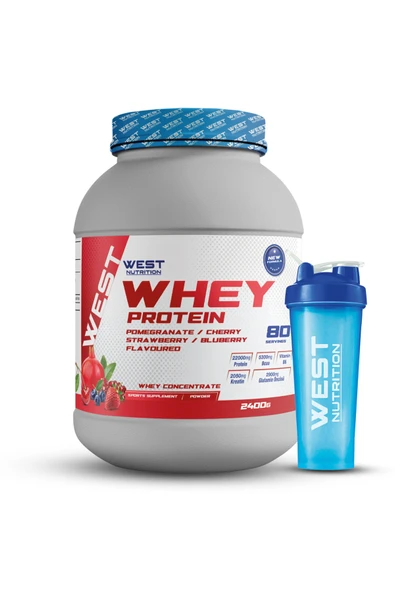 West Nutrition Whey Protein Tozu 2400 gr 80 Servis Reds Nar Vişne Çilek Aromalı ürün görseli 1