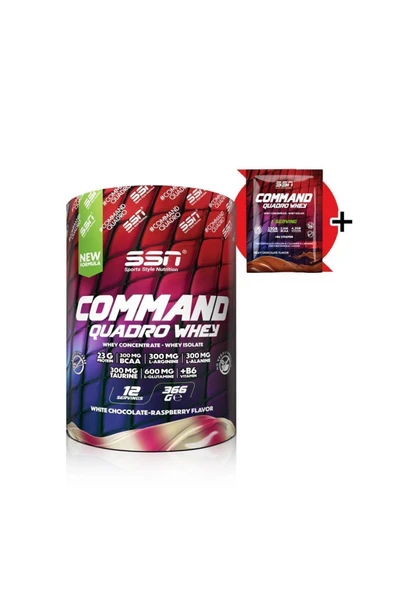 SSN Sports Style Nutrition Command Quadro Whey 366 Gr (beyaz Çikolata-ahududu) Protein Tozu ürün görseli 1