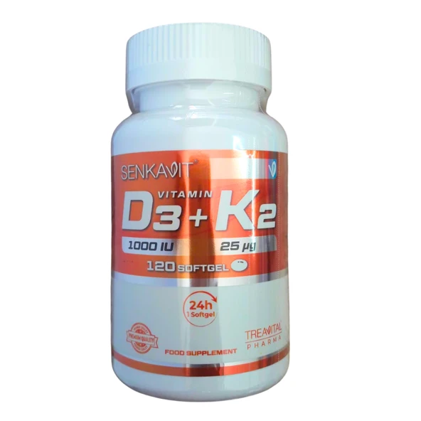 Senkavit Vitamin D3 1000IU K2 Takviye Edici Gıda 120 Softgel ürün görseli 1