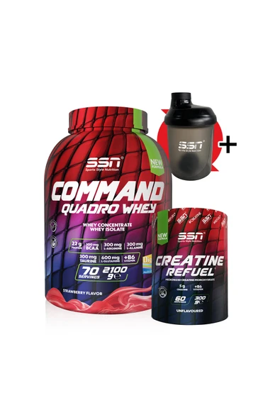 SSN Sports Style Nutrition Quadro Performans Kombinasyonu 2 (COMMAND 2.1 KG ÇİLEK CREATİNE) ürün görseli 1