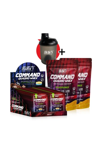 SSN Sports Style Nutrition Command Quadro Whey 1780 gr 70 Şase Mıx Çikolata- Muz Mango (40X1 BOX-15X2) Kombinasyon ürün görseli 1