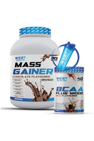 West Nutrition Mass Gainer 3000 gr - BCAA Plus 600 gr Paketi ürün görseli 1