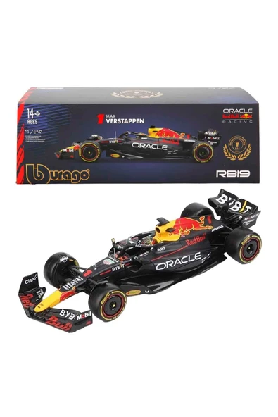 1:24 Red Bull RB19 F1 Yarış Arabası – Max Verstappen / Sergio Perez – Die Cast Metal – Sergileme Vitrinli ürün görseli 1