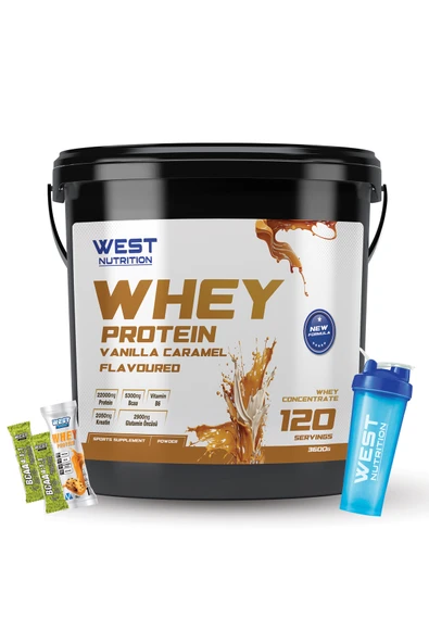 West Nutrition Whey Protein Tozu 3600 Gr 100 Servis Vanilya&karamel ürün görseli 1