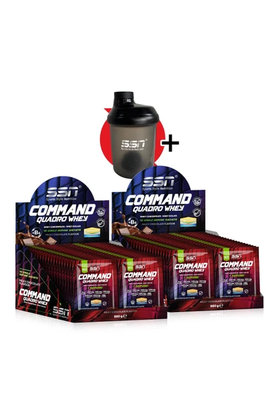 SSN Sports Style Nutrition Command Quadro Whey 1760 gr 80 Şase Çikolata (40 X2 BOX) Kombinasyon ürün görseli 1