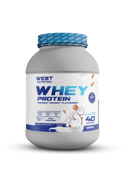 West Nutrition Whey Protein Tozu 1200 gr 40 Servis Hindistan Cevizi&yer Fıstığı ürün görseli 1