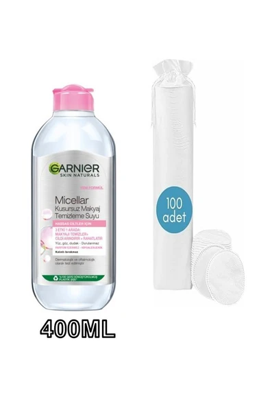 Micellar Kusursuz Makyaj Temizleme Suyu 400ml Makyaj Temizleme Mendili 100 'lü Hediye ürün görseli 1