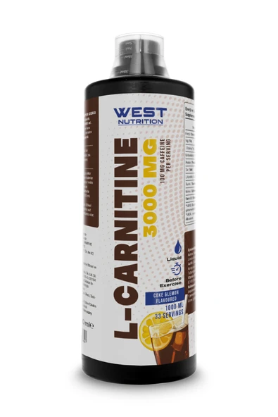 West Nutrition L-karnitin ( L-carnitine ) 3000 Mg 1000 ml 33 Servis Kola Limon ürün görseli 1