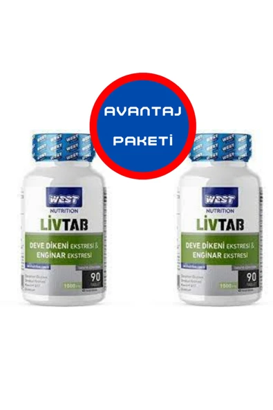 West Nutrition Livtab Milk Thistle Ve Enginar Ekstresi 2 X 90 Tablet -avantaj Paketi -karaciğer ürün görseli 1