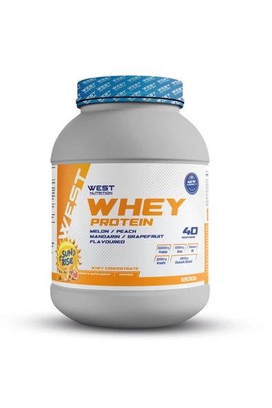 West Nutrition Whey Protein Tozu 1200 gr 40 Servis Sunrise Kavun Mandalin Greyfurt ürün görseli 1