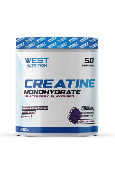 West Nutrition Kreatin Monohidrat ( Creatine ) 300 Gr 50 Servis Böğürtlen Aromalı ürün görseli 1